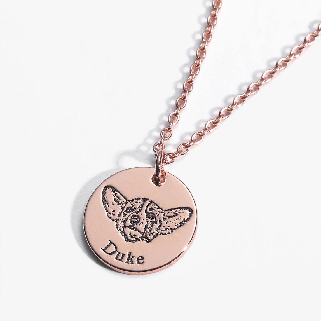 Custom Engraved Pet Face Necklace