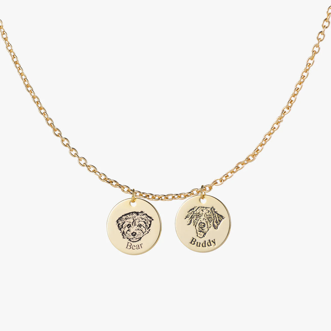 Custom Engraved Pet Face Necklace
