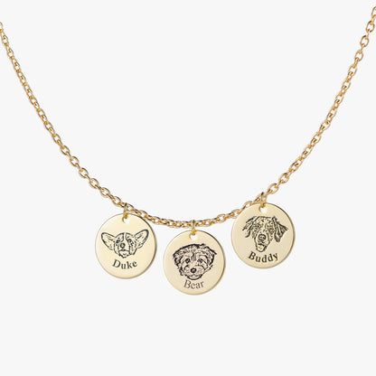 Custom Engraved Pet Face Necklace